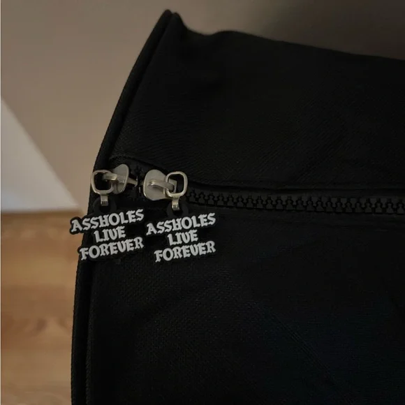 ALF emotional baggage Black Duffel Bag with White Lettering - Picture 2 of 5